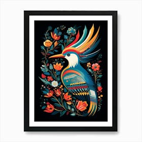 Folk Bird Illustration Hoopoe 1 Art Print