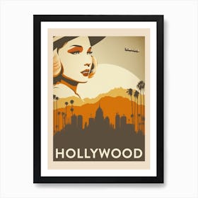 Hollywood Vintage Travel Poster Art Print