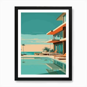 South Padre Island Texas Abstract Orange Hues 2 Art Print