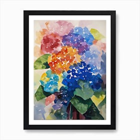 Hydrangea Flower Illustration 1 Art Print
