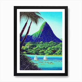 Mauritius Mauritius Pointillism Style Tropical Destination Art Print