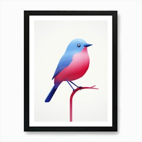 Minimalist Bluebird 2 Illustration Art Print