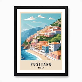 Summer In Positano Low Poly (10) Art Print