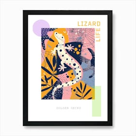 Golden Gecko Abstract Modern Illustration 3 Poster Art Print