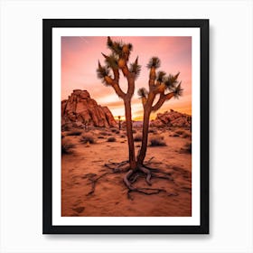  Photograph Of A Joshua Trees At Dusk In Desert 3 Art Print
