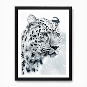 White Snow Leopard Art Print