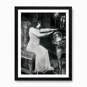 Crystal Ball Lady with Egyptian Throne and Snake - Pauline Frederick as Potiphar's wife From the Play Joseph and His Brethren. 1930s Vintage Art Deco Remastered Photograph Gypsy Fortune Teller Psychic Witch Tarot Moon Witchy Art Print