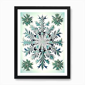 Irregular Snowflakes, Snowflakes, Vintage Botanical 1 Art Print