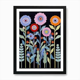 Flower Motif Painting Scabiosa 2 Art Print