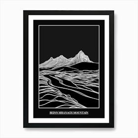 Beinn Mhanach Mountain Line Drawing 4 Poster Art Print