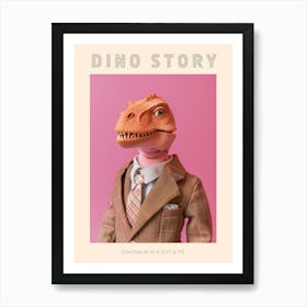 Pastel Toy Dinosaur In A Suit & Tie 1 Poster Art Print