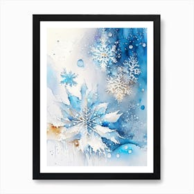 Water, Snowflakes, Storybook Watercolours 5 Art Print