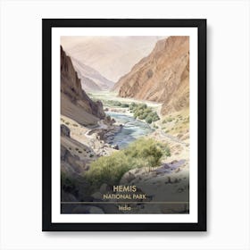 Hemis National Park India Watercolour 4 Art Print