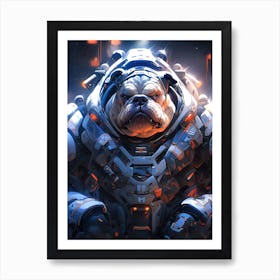 Bulldog In Space 2 Art Print