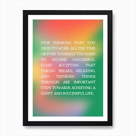 Successful Life Art Print