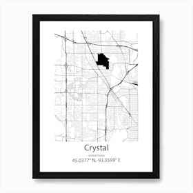 Crystal Lake,United States Minimalist Map Art Print