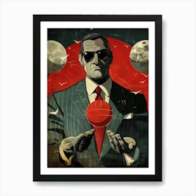 Man Holding A Red Ball Art Print