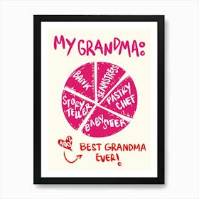 Best Grandma Ever Gift for Grandma Art Print