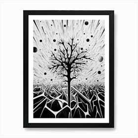 Growth Abstract Black And White 2 Art Print