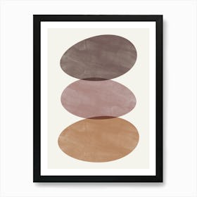 Balancing Zen Stones, Abstract Organic Shapes in Earthy Tones Art Print