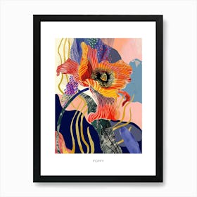 Colourful Flower Illustration Poster Poppy 2 Art Print