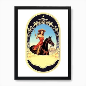 1950w Vintage Cowgirl Label 2 Art Print