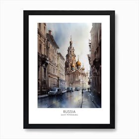 Saint Petersburg, Russia 4 Watercolor Travel Poster Art Print