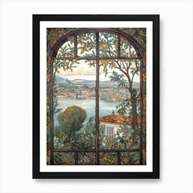 A Window View Of Prague In The Style Of Art Nouveau 2 Art Print