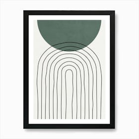 Shapes and Lines - Green 03 Art Print