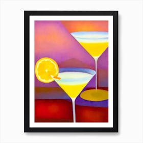 Lemon Drop MCocktail Poster artini Paul Klee Inspired Abstract Cocktail Poster Art Print