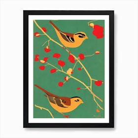 Sparrow Midcentury Illustration Bird Poster