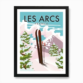 Les Arcs France Ski travel poster Art Print