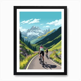 Tour De Mont Blanc France 1 Vintage Travel Illustration Art Print
