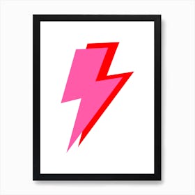 Pink and Red Lightning Bolts Art Print