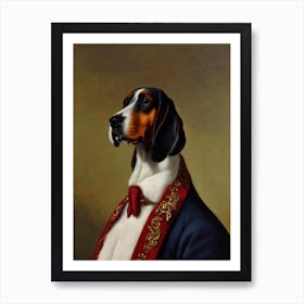 American English Coonhound Renaissance Portrait Oil Painting Art Print