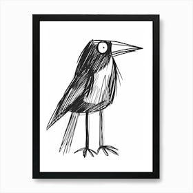 B&W Crow Art Print