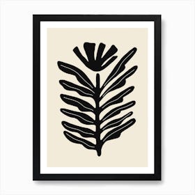 Abstract Plant Black Art Print