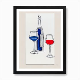 Blanc De Blancs Picasso Line Drawing Cocktail Poster Art Print