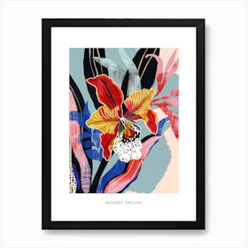 Colourful Flower Illustration Poster Monkey Orchid 4 Art Print
