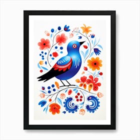 Scandinavian Bird Illustration Bluebird 5 Art Print