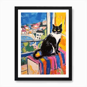 Painting Of A Cat In Marseille France 1 Póster