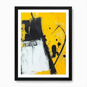 Abstract In Yellow And Black Póster