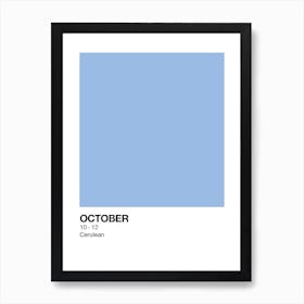 October Birth Month Colour Blue Art Print