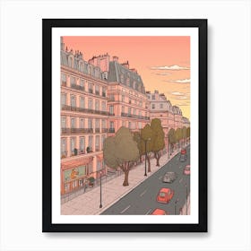 Paris France Travel Illustration 4 Art Print