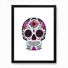 Sugar Skull Day Of The Dead Inspired Skull 2 Mexican Art Print