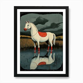 Horse In The Water Art Print