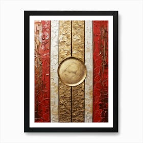 Gold And Red Abstract Painting Art Print