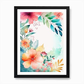 Watercolor Floral Background Art Print