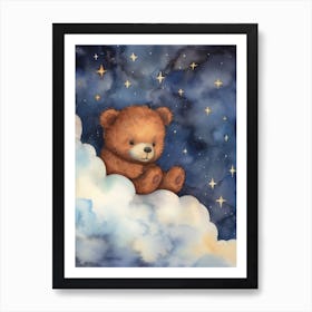 Baby Bear 2 Sleeping In The Clouds Art Print