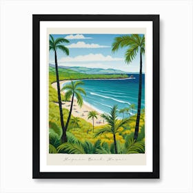 Poster Of Hapuna Beach, Hawaii, Matisse And Rousseau Style 2 Art Print